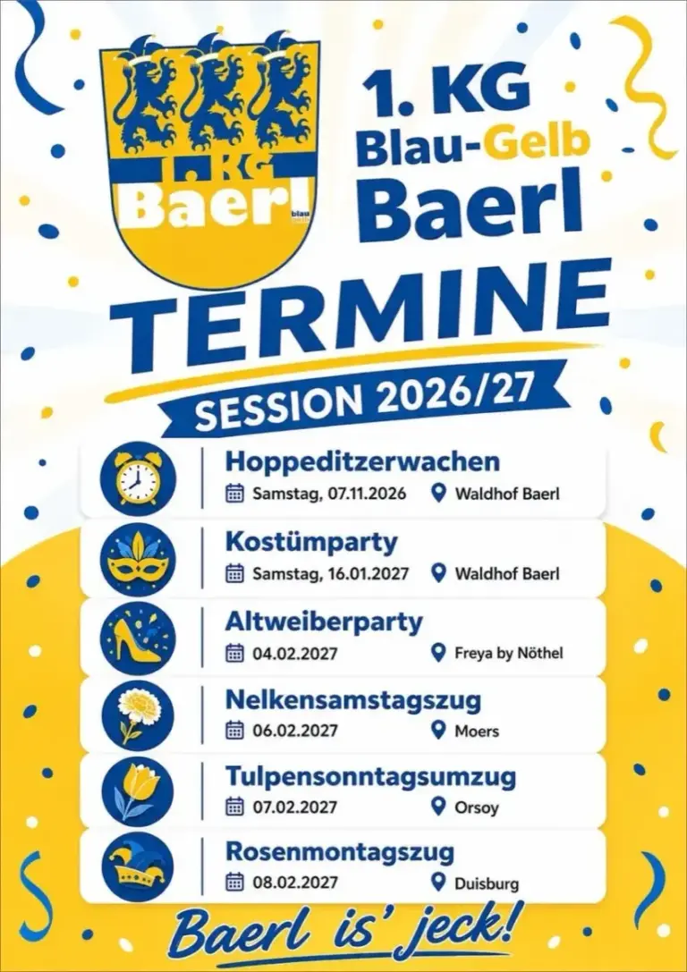 Termine 2026/ 2027 vormerken